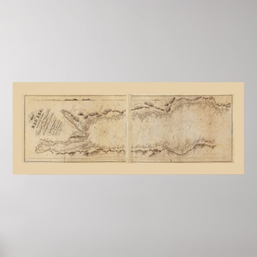 Map of the Red Sea circa 1830 Poster