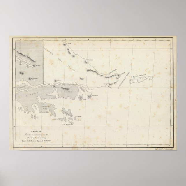 Map of the Republic of Chile 15 Poster (Front)