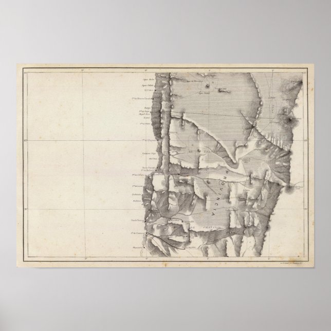 Map of the Republic of Chile 2 Poster (Front)