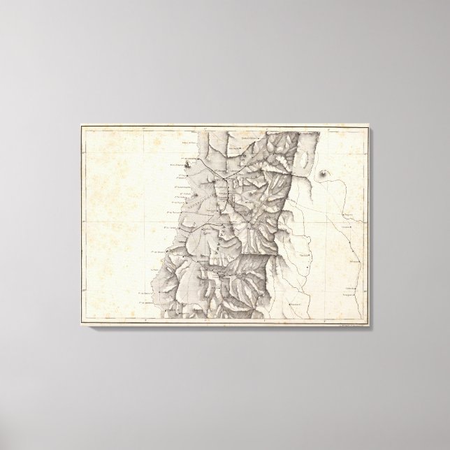 Map of the Republic of Chile 3 Canvas Print (Front)