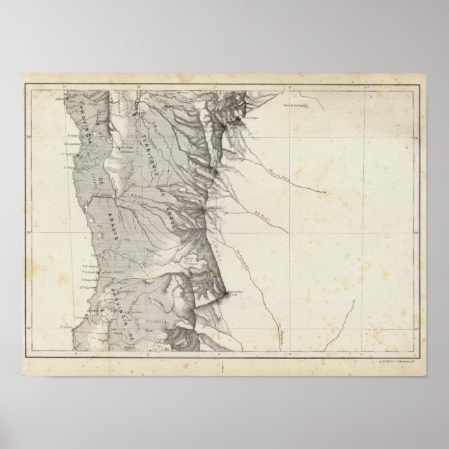 Map of the Republic of Chile 7 Poster (Front)