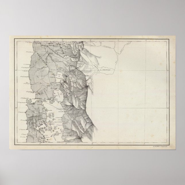 Map of the Republic of Chile 8 Poster (Front)