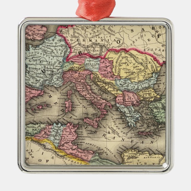 Map of the Roman Empire Metal Ornament (Front)