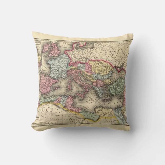Map of the Roman Empire Throw Pillow (Front)