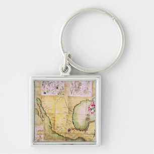 Map of the route followed by Hernando Cortes Keychain