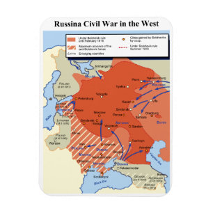 Map of the Russian Civil War in the West 1918-1920 Magnet