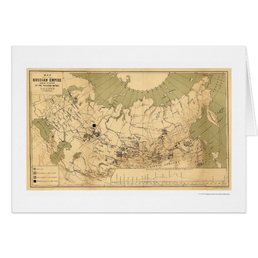 Map of the Russian Empire's Precious Metals 1890 Cards (Front Horizontal)