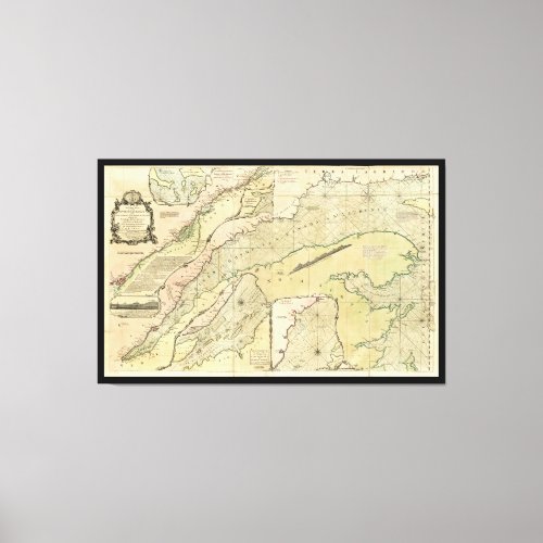 Map of the Saint Lawrence River 1771 Canvas Print
