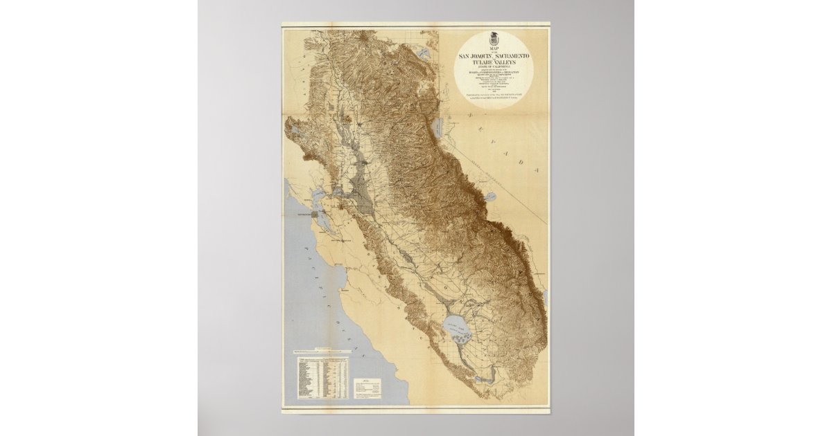Map Of The San Joaquin Poster | Zazzle