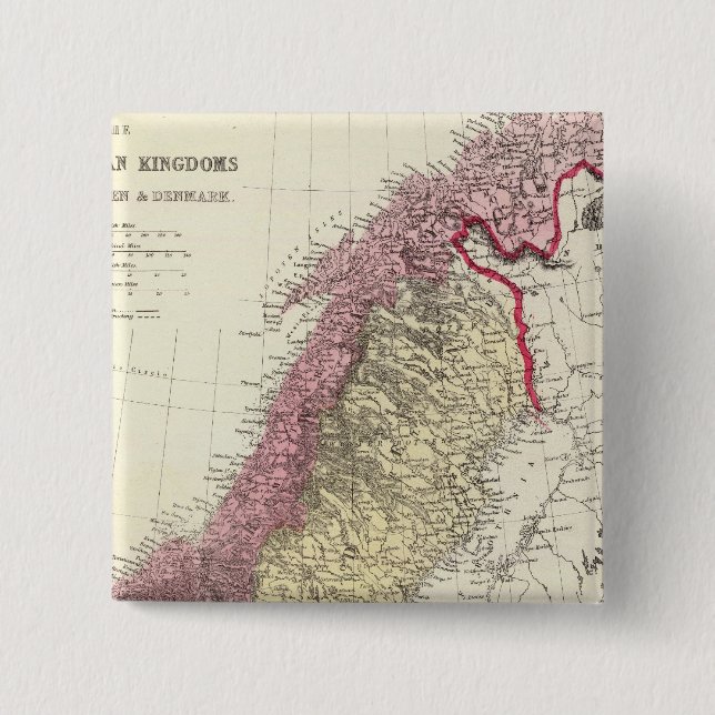 Map of the Scandinavian Kingdoms Button (Front)
