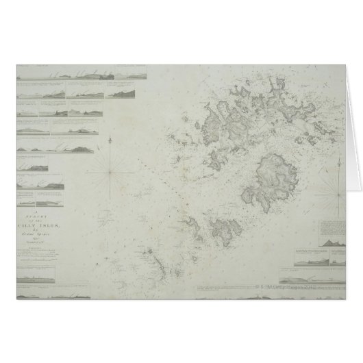 Map of the Scilly Isles in Britain Cards (Front Horizontal)