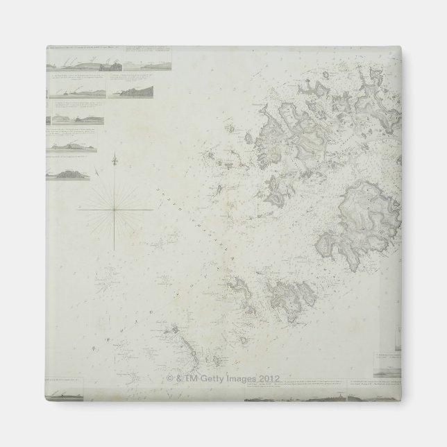 Map of the Scilly Isles in Britain Magnet (Front)