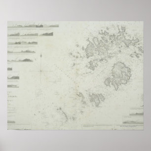 Map of the Scilly Isles in Britain Poster