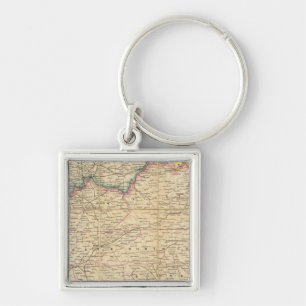 Map of The Seat of Civil War In America Keychain