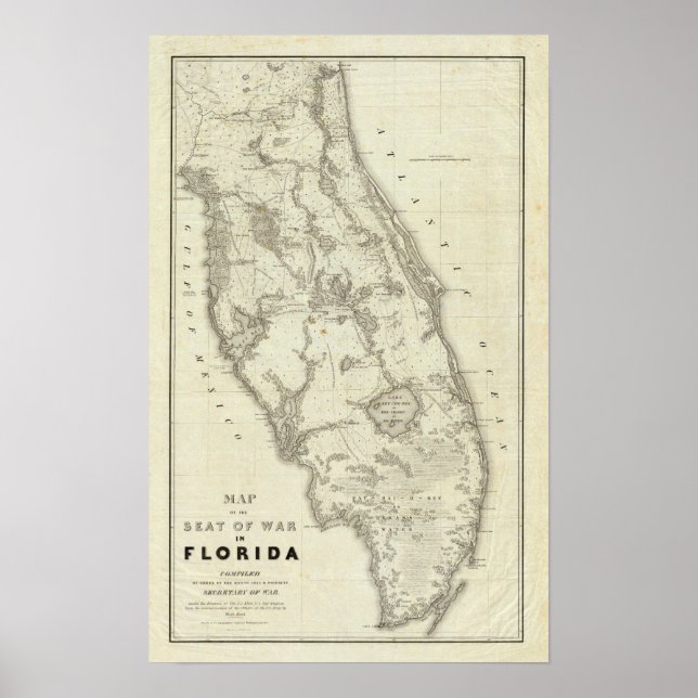 Map Of The Seat Of War In Florida Poster (Front)