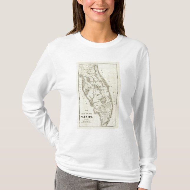 Map Of The Seat Of War In Florida T-Shirt (Front)