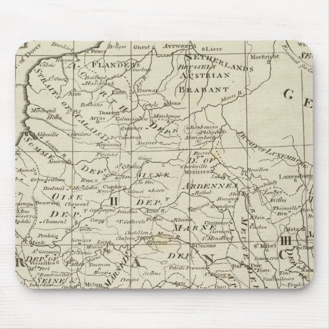 Map of the Seat of War in France Mouse Pad (Front)