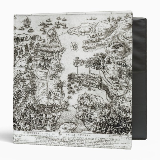 Map of the Siege of Malta in 1565 3 Ring Binder (Front/Inside)