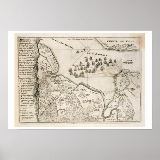 Map of the Siege of Quebec by the British Fleet, 1 Poster (Front)