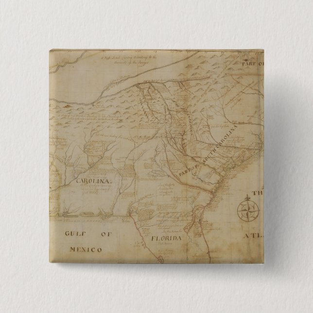 Map of the Southeastern part of North America, 172 Button (Front)