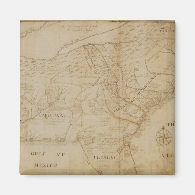Map of the Southeastern part of North America, 172 Magnet (Front)