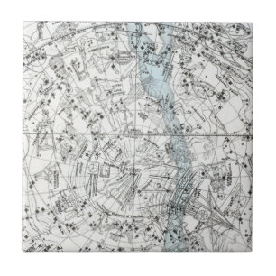 Map of The Southern Hemisphere Plate XXVIII Ceramic Tile