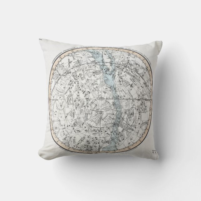 Map of The Southern Hemisphere Plate XXVIII Throw Pillow (Front)