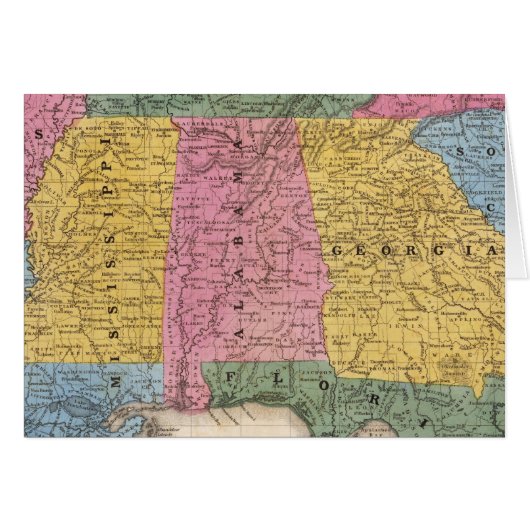 Map of the Southern States Cards (Front Horizontal)