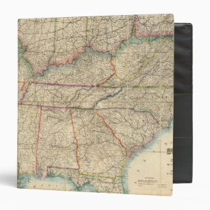 Map of The Southern States of America 3 Ring Binder