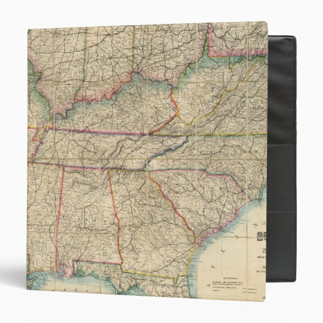Map of The Southern States of America 3 Ring Binder (Front/Inside)