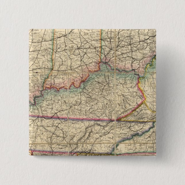 Map of The Southern States of America Button (Front)