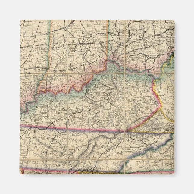 Map of The Southern States of America Magnet (Front)