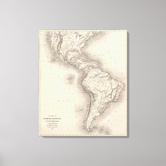 Map of the Spanish Empire in the Americas Canvas Print (Front)