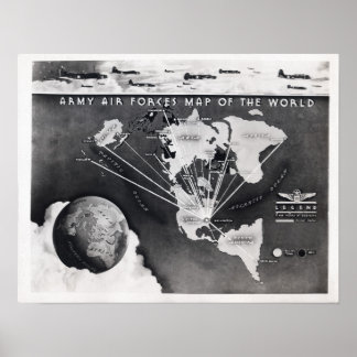 Map of the Square and Stationary Flat Earth Plane Poster