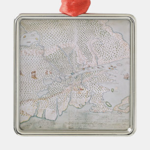 Map of the St. Lawrence Estuary 2 Metal Ornament
