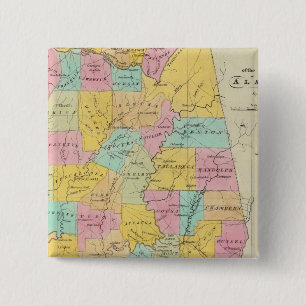 Map of the State of Alabama Pinback Button