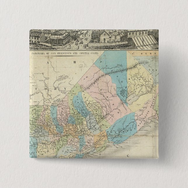 Map Of The State Of California Button (Front)