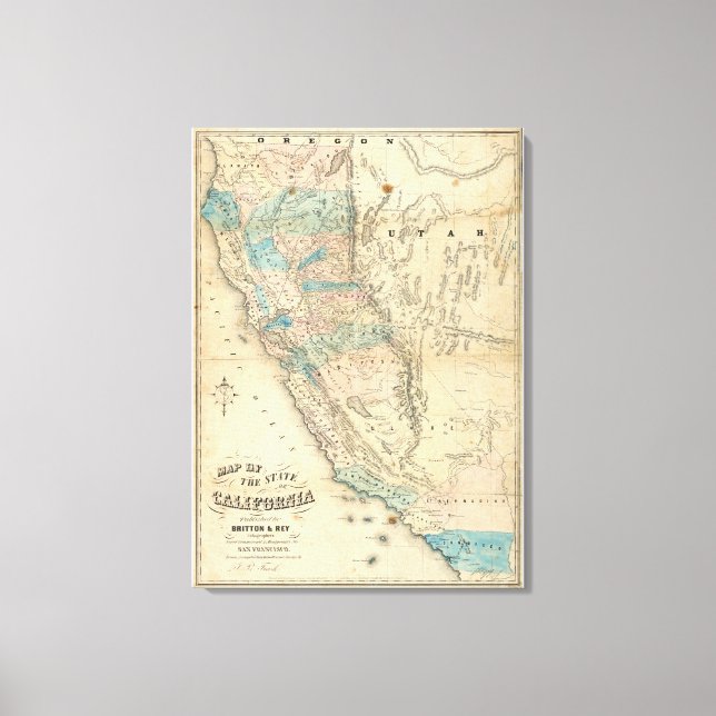 Map of the State of California Canvas Print (Front)