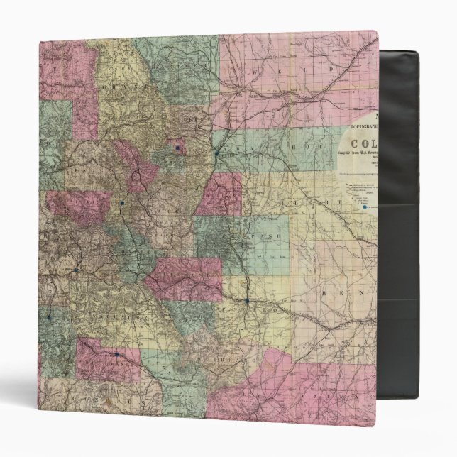Map of the State of Colorado 3 Ring Binder (Front/Inside)