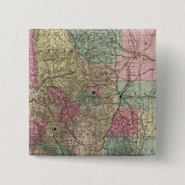Map of the State of Colorado Button (Front)