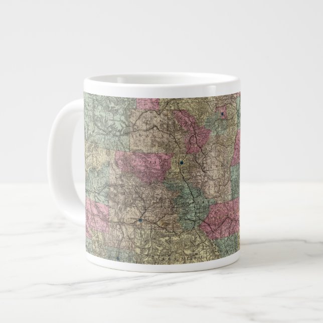 Map of the State of Colorado Giant Coffee Mug (Front Left)