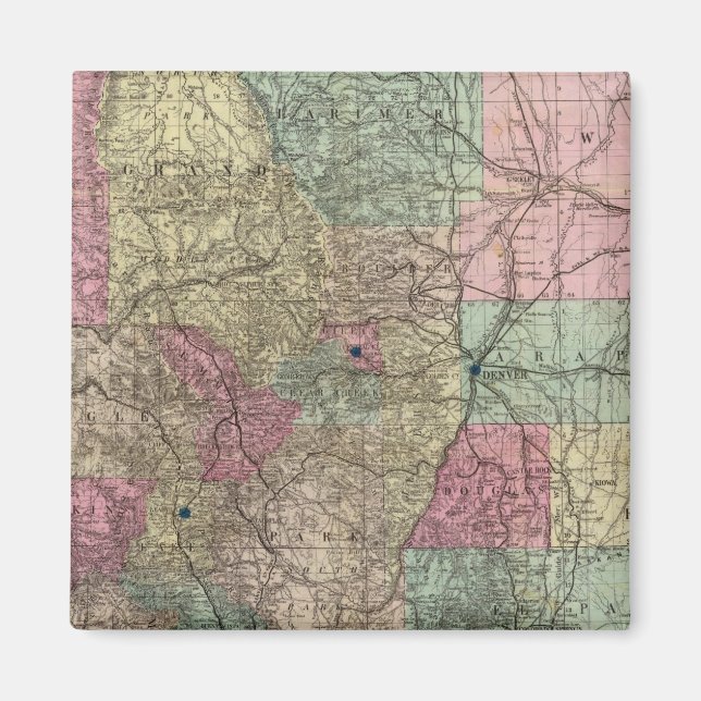 Map of the State of Colorado Magnet (Front)