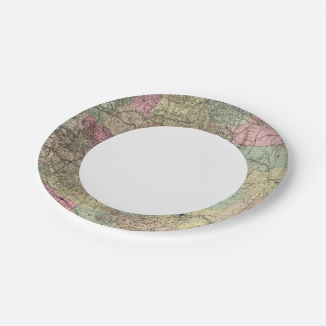 Map of the State of Colorado Paper Plates (Angled)