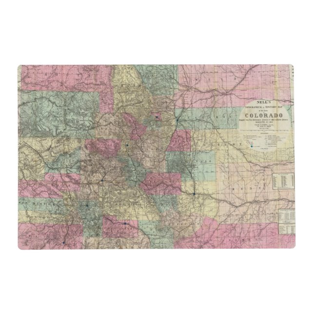 Map of the State of Colorado Placemat (Front)