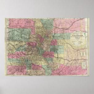 Map of the State of Colorado Poster