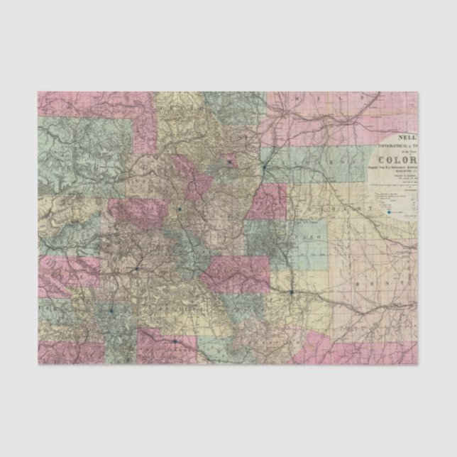 Map of the State of Colorado Tissue Paper (Front)