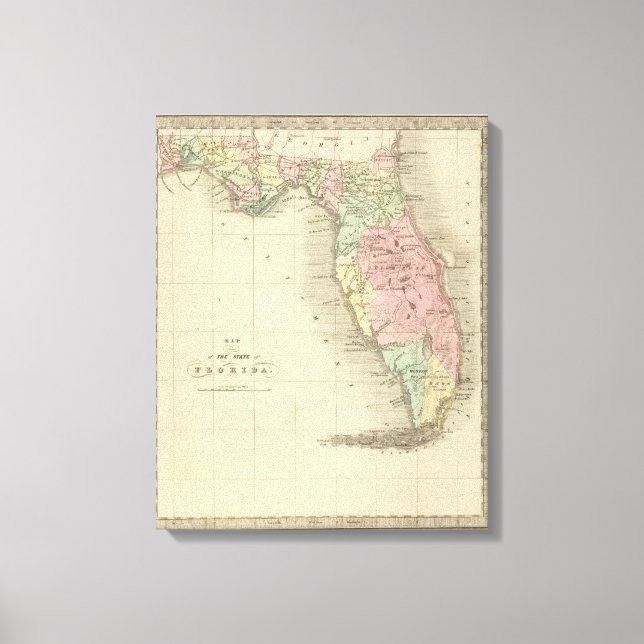 Map of the State of Florida Canvas Print (Front)