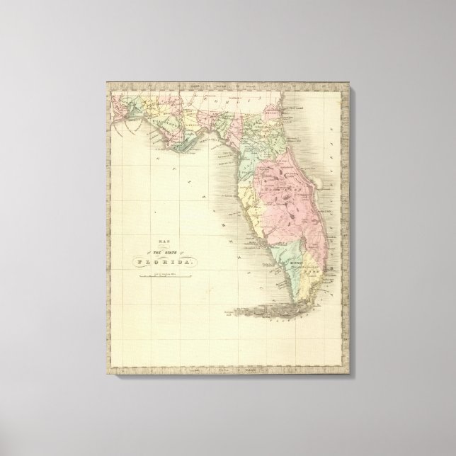 Map of the State of Florida Canvas Print (Front)