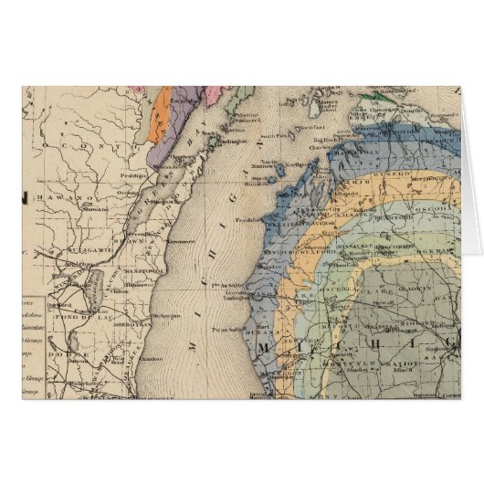 Map of the State of Michigan Cards (Front Horizontal)