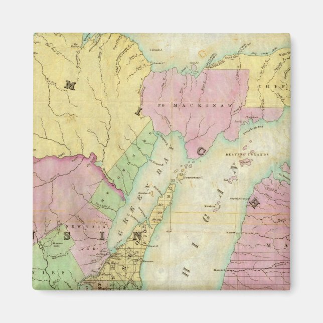 Map of the State of Michigan Magnet (Front)
